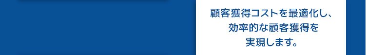 顧客獲得コストを最適化し、効率的な顧客獲得を実現します。